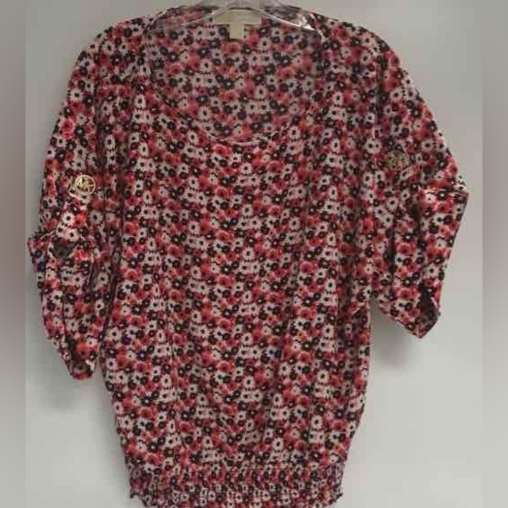 Michael Kors Floral Print Blouse Size L